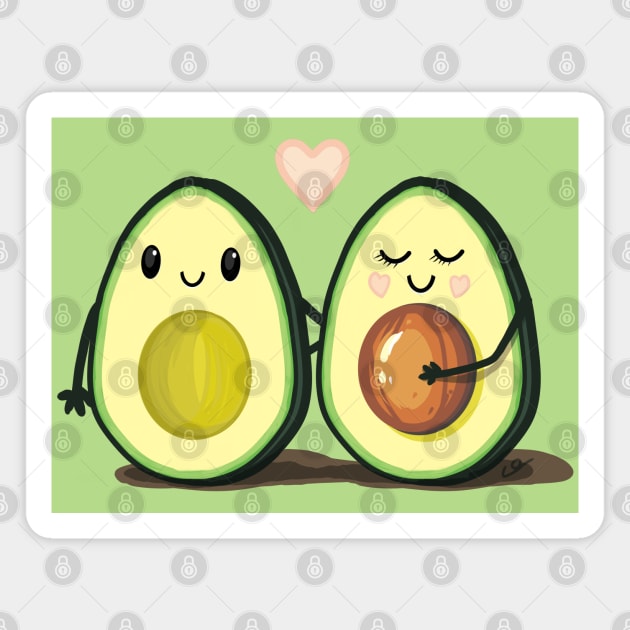 Two Halves Avocado Couple Magnet by ElephantShoe